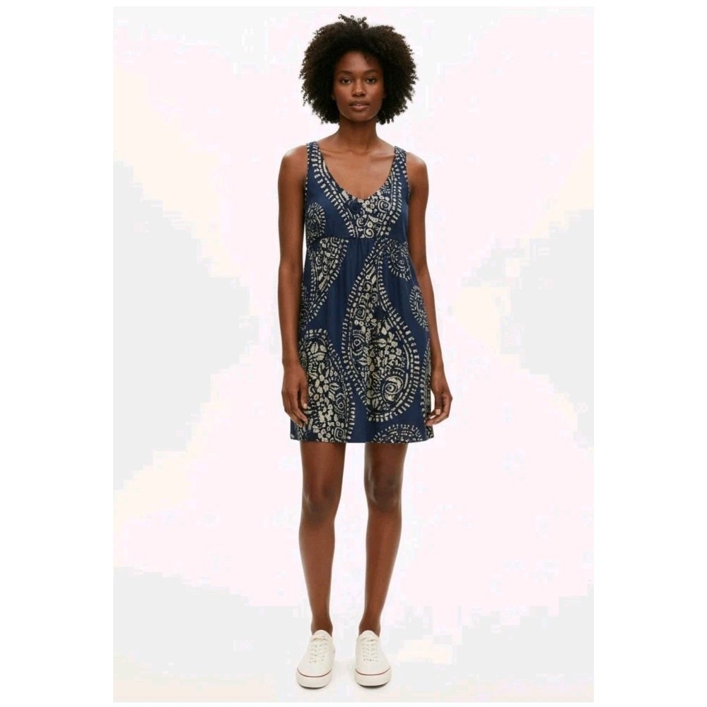 Michael Kors Sleevless Dress 100% Silk Blue Paisley Size 10
